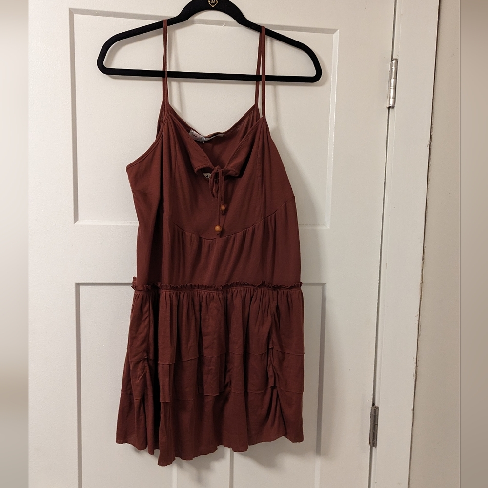Free People Beach Burnt Henna Mini Dress NWT